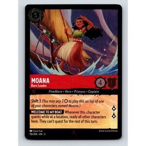 Floodborn Moana Born Leader Princess HP 4 Shift 3 Red Disney Lorcana